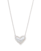 Kendra Scott Ari Heart Gold Pendant Necklace In Iridescent Drusy