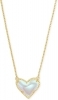 Kendra Scott Ari Heart Short Pendant Necklace Gold Dichroic Glass