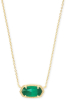Kendra Scott Elisa Gold Pendant Necklace in Emerald Cats Eye