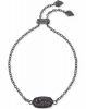 Kendra Scott Elaina Gunmetal Adjustable Chain Bracelet in Black Drusy