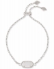 Kendra Scott Elaina Silver Adjustable Chain Bracelet in Iridescent Drusy