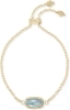 Kendra Scott Elaina Gold Adjustable Chain Bracelet in Light Blue Illusion