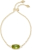 Kendra Scott Elaina Adjustable Chain Bracelet in Peridot Illusion  - 4217715346