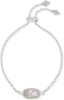 Kendra Scott Elaina Silver Adjustable Chain Bracelet in Ivory Mother-of-Pearl