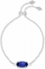 Kendra Scott Elaina Silver Adjustable Chain Bracelet in Cobalt Cats Eye September - 4217717612