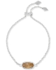 Kendra Scott Elaina Silver Adjustable Chain Bracelet in Citrine November