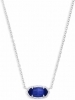 Kendra Scott Elisa Short Pendant Necklace - Silver Cobalt Cats Eye