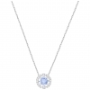 Swarovski Sparkling Dance Round Necklace - Blue - Rhodium Plated - 5279425