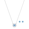 Swarovski Sparkling Dance Set Round Cut - Blue - Rhodium Plated