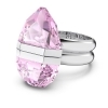 Swarovski Lucent ring Magnetic closure - Pear cut - Pink - Rhodium plated