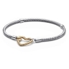 Pandora Moments Heart Closure Snake Chain Bracelet