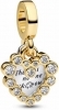 Pandora Sparkling Heart Double Dangle Charm Sterling silver 14k gold plating