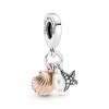 Pandora Freshwater Cultured Pearl Starfish & Shell Triple Dangle Charm