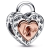 Pandora Two-tone Padlock Splittable Heart Charm