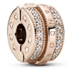 PANDORA Sparkling Pave Lines & Logo Clip Charm