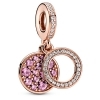 PANDORA Sparkling Pink Disc Synthetic Pink Sapphire & Clear CZ Charm