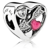 PANDORA Struck By Love - Magenta Enamel & Clear CZ Charm - 792039CZ
