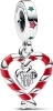 Pandora Double Candy Cane Heart Christmas Dangle Charm