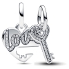 Pandora Splittable Heart & Key Dangle Charm Sterling silver