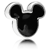 Pandora Silver Black Enamel Mickey Icon Petite Charm - 796344EN16