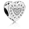 PANDORA Signature Heart Charm - Clear CZ - 797375CZ