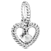 PANDORA Milky White Beaded Heart Dangle Charm - 798854C04