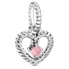 PANDORA Petal Pink Beaded Heart Dangle Charm - 798854C09