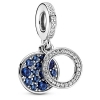 PANDORA Sparkling Blue Disc Blue Crystal & Clear CZ Charm
