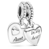 PANDORA Aunt & Niece Split Heart Charm