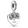 PANDORA Bow & Love Heart Dangle Charm