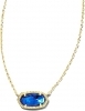 Kendra Scott Elisa Birthstone Necklace Gold Navy Abalone