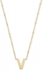 Kendra Scott Letter V Pendant Necklace - Gold Metal
