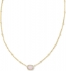 Kendra Scott Mini Elisa Satellite Short Pendant Necklace Gold Pink Opalite Crystal