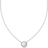 Kendra Scott Volleyball Short Pendant Necklace Silver White Mother Of Pearl