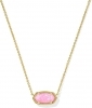 Kendra Scott Elisa Short Pendant Necklace Gold Carnation Kyocera Opal
