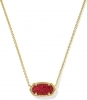 Kendra Scott Elisa Gold Short Pendant Necklace in Bright Red Drusy