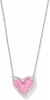 Kendra Scott Ari Heart Silver Pendant Necklace in Pink Iridescent