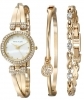 Anne Klein Gold-Tone Bracelet and Ladies Watch AK-1868GBST