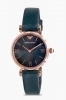 Emporio Armani Rose Gold-Tone green Leather Ladies Watch AR11400