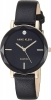 Anne Klein Genuine Diamond Dial Gold-Tone and Black Leather Strap Ladies Watch