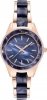 Anne Klein Rose Gold-Tone Navy Blue Resin Solar Powered Ladies Watch AK/3770NVRG