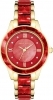 Anne Klein Gold-Tone Red Mother-of-Pearl Solar Powered Resin Bracelet Ladies Watch AK/3610GPRD