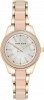 Anne Klein Gold-Tone Coin Edge Iridescent Resin Link Bracelet Ladies Watch AK/3212IRGB