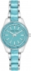 Anne Klein Silver-Tone Turquoise Resin Link Bracelet Glossy Dial Ladies Watch AK/3213TQSV