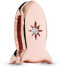PANDORA Reflexions space ship clip charm in PANDORA Rose with 1 star flush-set clear CZ