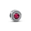 Pandora Red Sparkling Leveled Round Charm