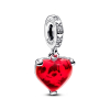 Pandora Disney Mickey & Minnie Mouse Kiss Red Murano Glass Dangle Charm