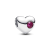 Pandora Engravable True Red Stone Heart Charm