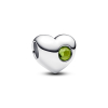 Pandora Engravable Spring Green Stone Heart Charm