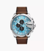 Diesel Mega Chief Chronograph Brown Leather Mens Watch DZ4657